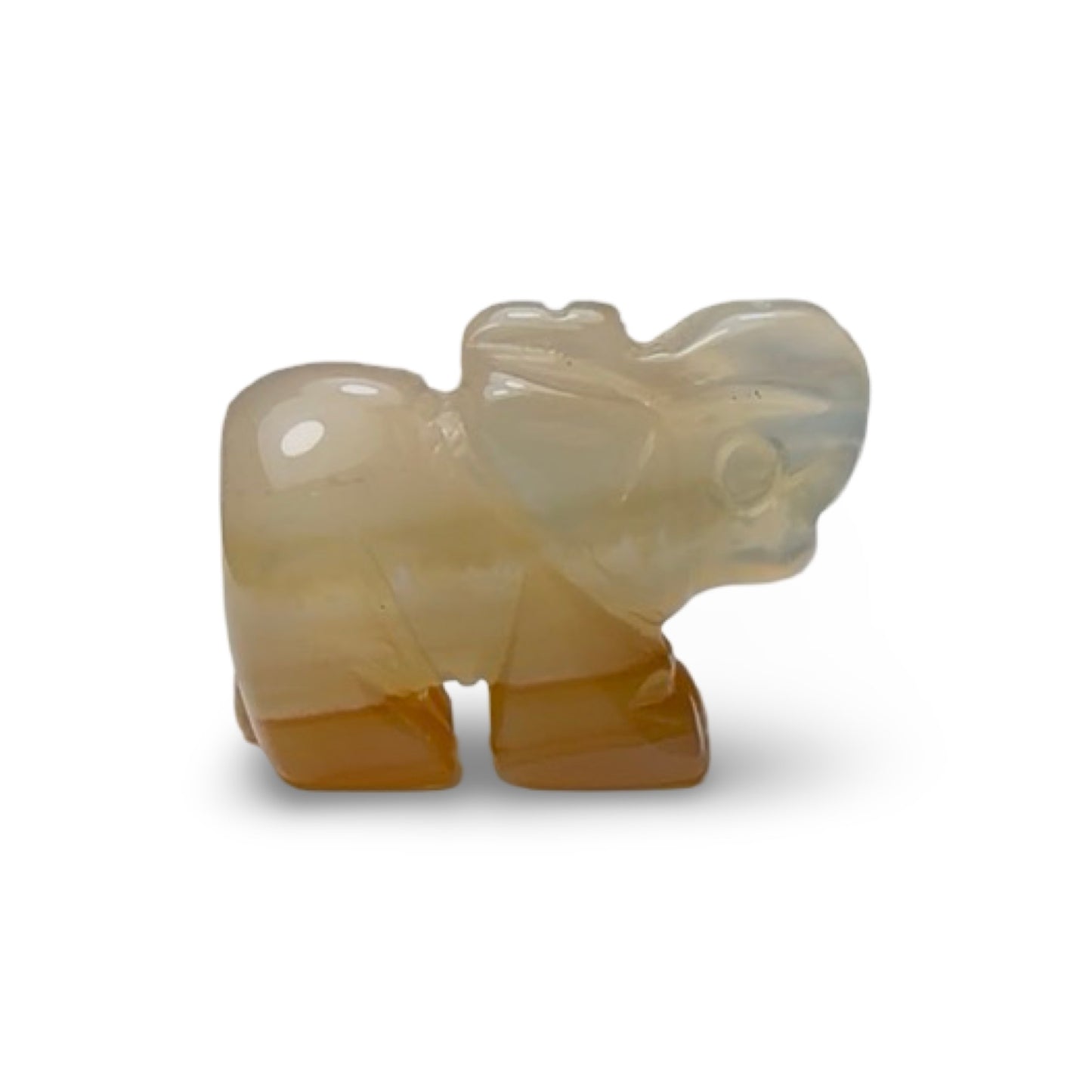 Natural agate elephants
