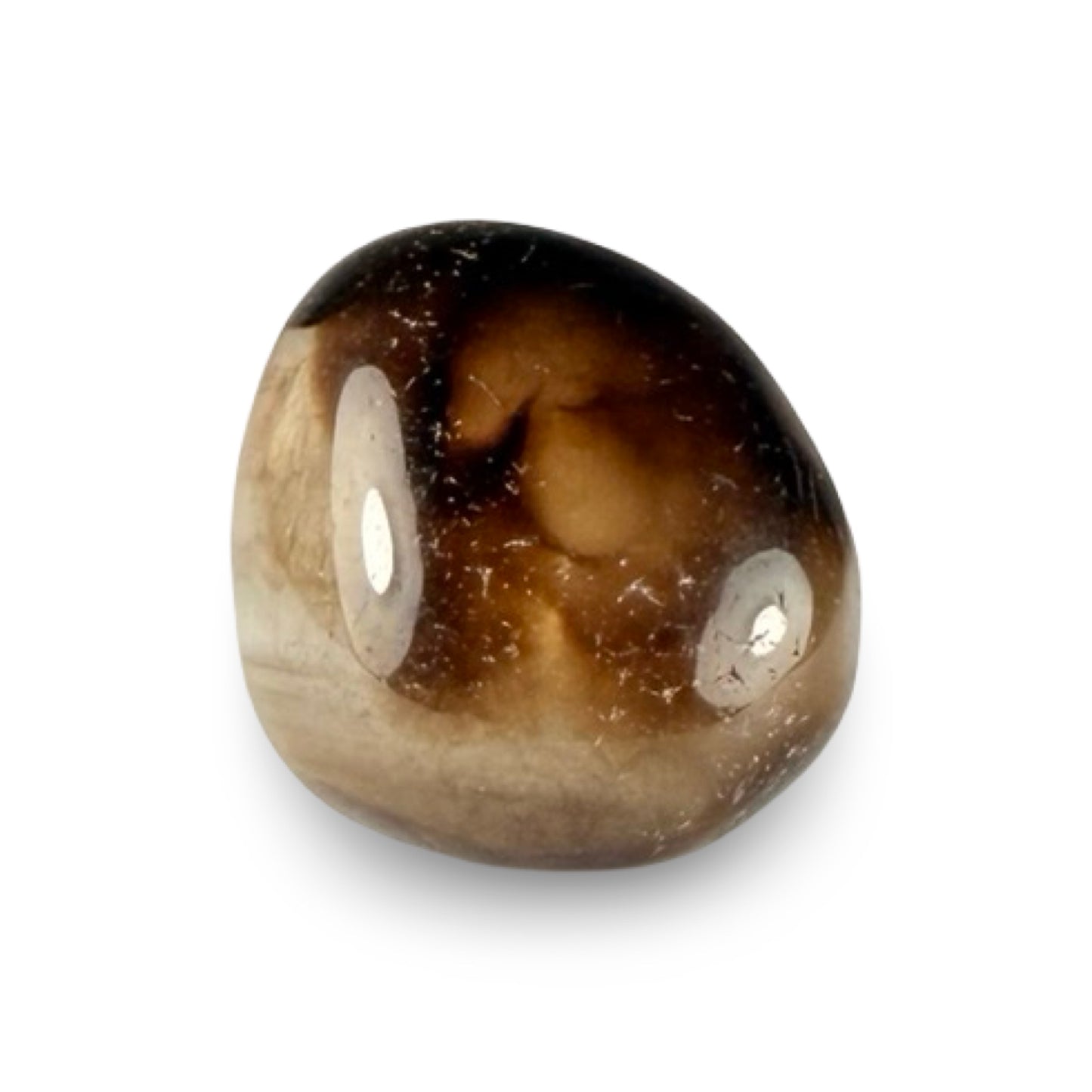 Brown and beige mineral stone on a white background