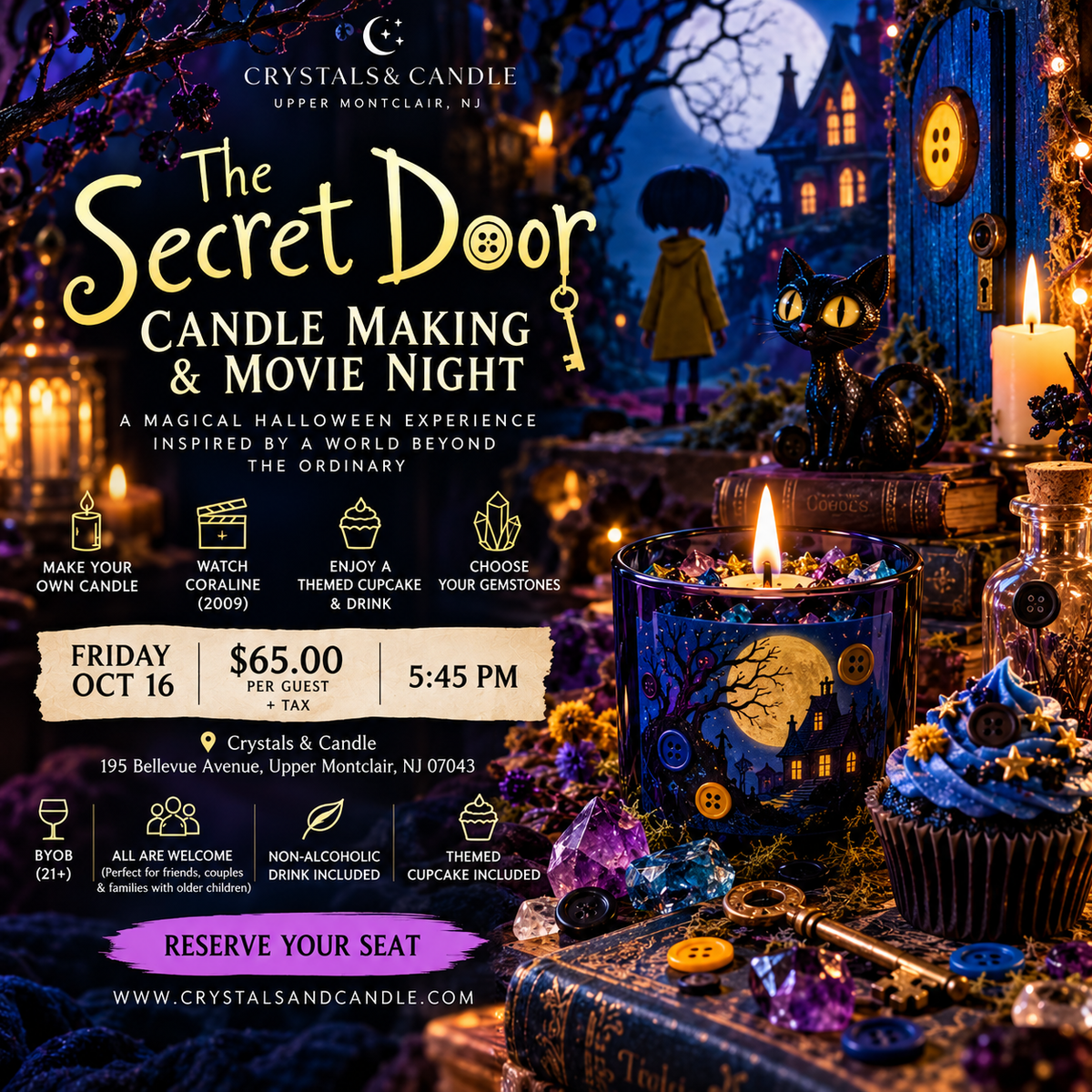 The Secret Door Candle Making & Movie Night | Montclair NJ