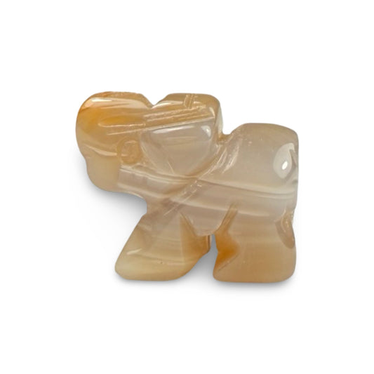 Natural agate elephants