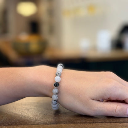 Black Rutiland 8mm Woman Bracelet 