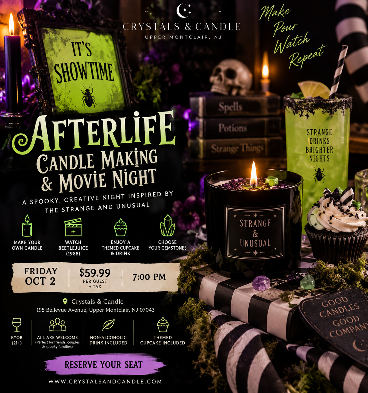 Afterlife Candle Making Night + Beetlejuice Movie Screening