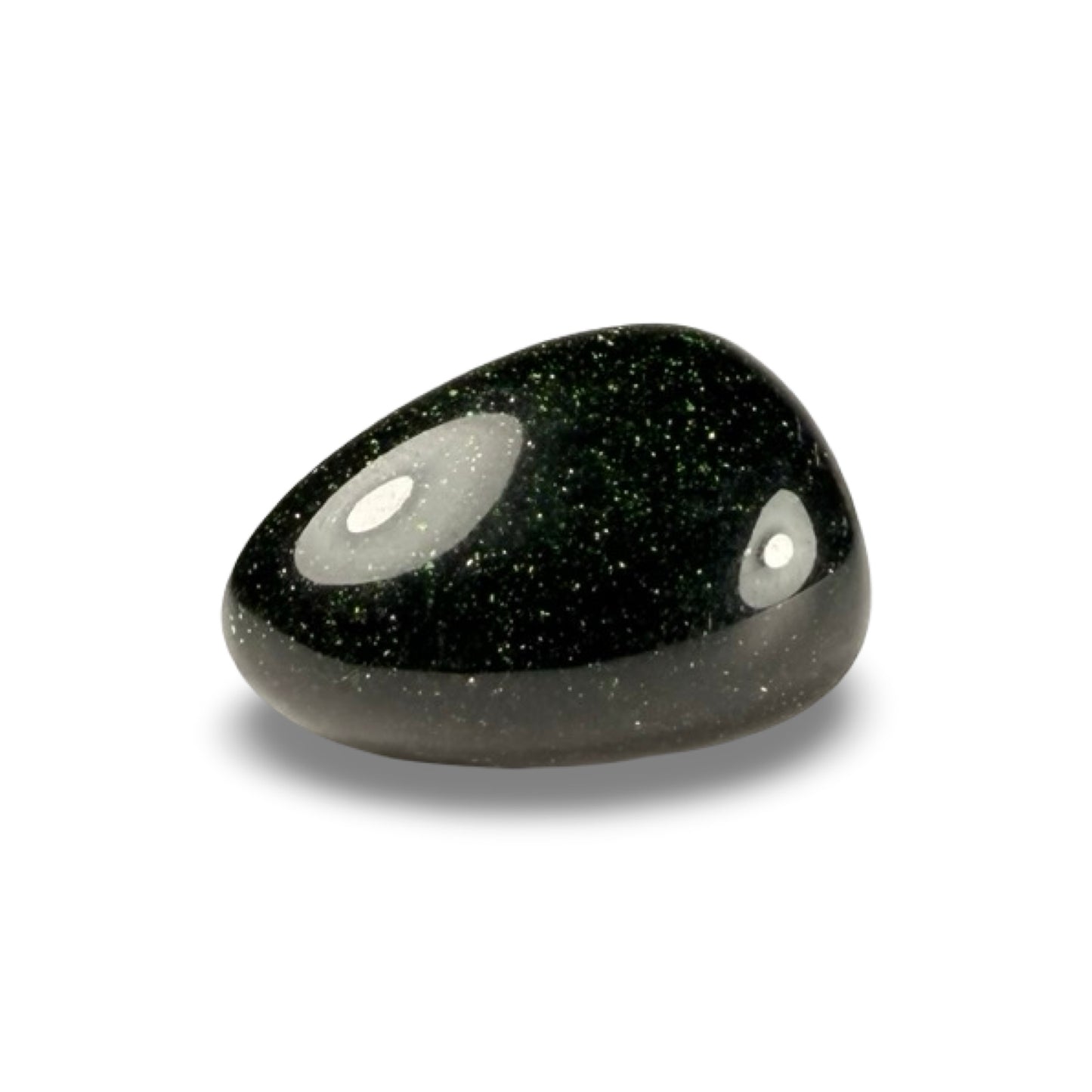 Green goldstone tumbled stone for ambition and confidence