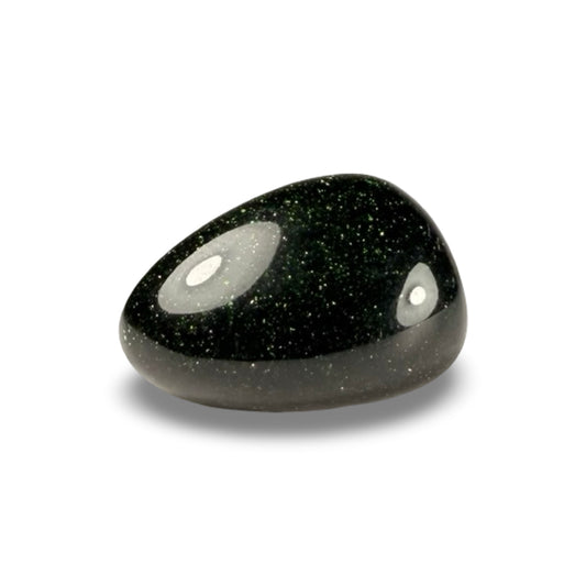 Green goldstone tumbled stone for ambition and confidence