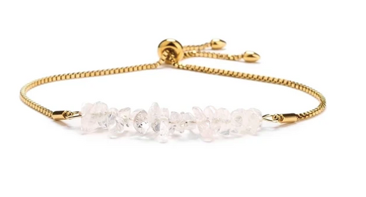 Clear Quartz Stone Bracelet – Unisex Jewelry for Passion, Strength & Energetic Protection