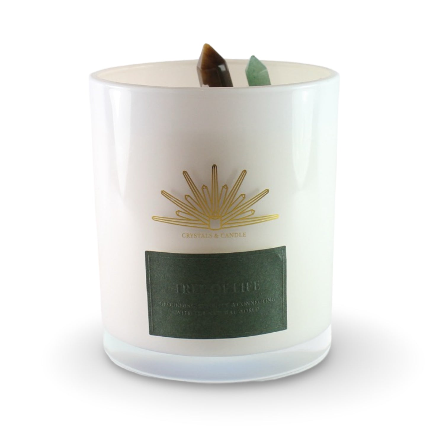 Tree Of Life Crystal Candle